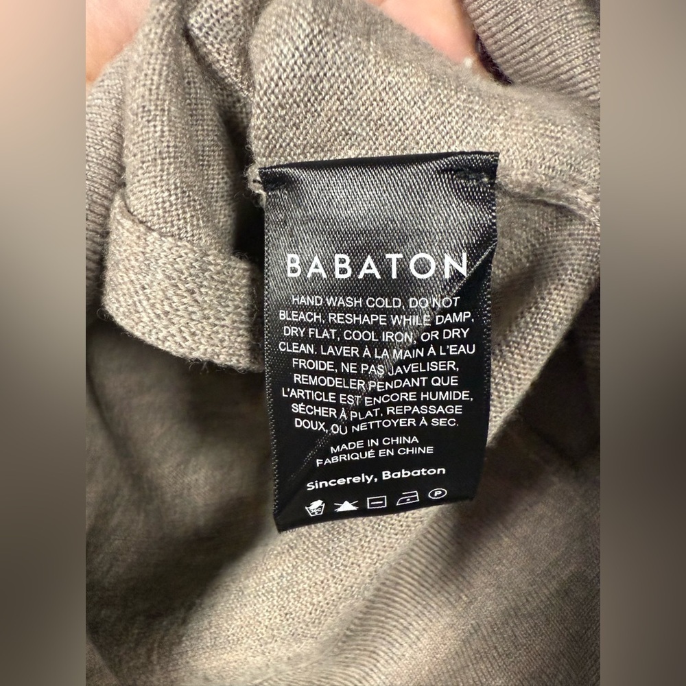 Babaton by Aritzia Merino Wool Tan Surplice Plunge Jotham Sweater XXS - Picture 8 of 9